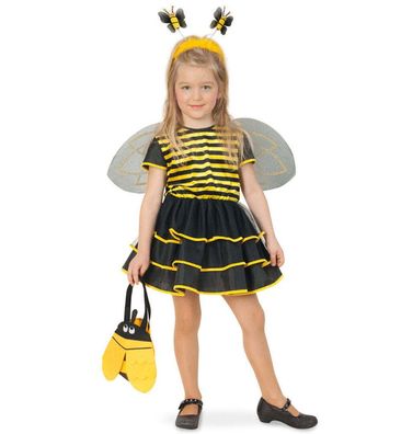 narrenwelt Kostüm Biene Bienchen Kleid Kind Tier Kinder-Kostüm Fasching 104-128