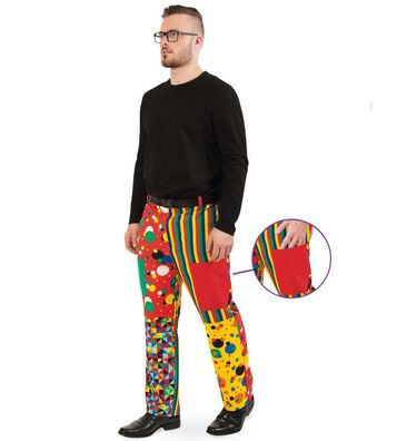 narrenwelt Kostüm Partyclown Hose Gr. XXL Clown bunt Karneval Fasching Zirkus