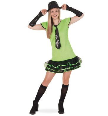 narrenwelt Kleid Missy Green 140 PLÜSCH Mädchen Kostüm Teeny Line Mädchenkleid