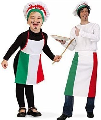 narrenwelt Kinderkostüm Kleiner Pizza Bäcker Pizza Mann 128 / 140 PB Kinder