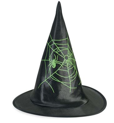 narrenwelt Hexenhut Hexen Hut schwarz Motiv Spinnennetz 58 cm Accessoires