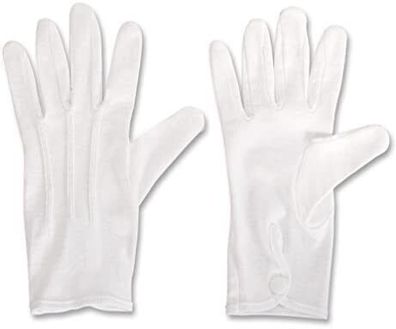 narrenwelt Handschuhe weiß Biesen Druckknopf für Nikolaus Kostüm Clown Zauberer