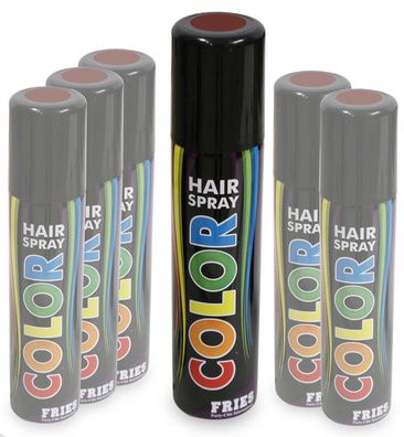 narrenwelt Hair-Color-Spray - braun- Color Hairspray Haarspray Fasching Party