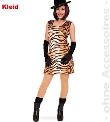 narrenwelt Kostüm Tisha Kleid Fasching Karneval Damen Tiger Kostüm Gr36