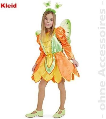 narrenwelt Schmetterling Kleid Kinder Fasching Karneval Mädchen Kostüm: Gr 128