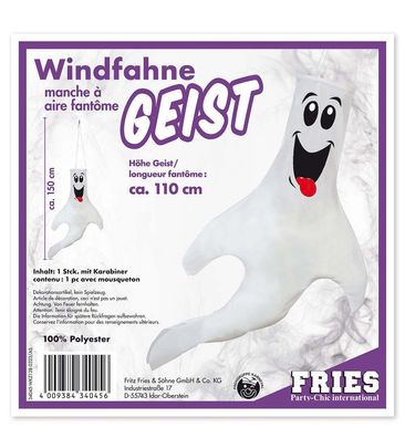 narrenwelt Windfahne Geist für Halloween Accessoires 110cm hoch