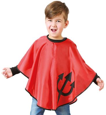narrenwelt Kostüm Cape Teufel Poncho1 tlg. Umhang Überwurf Halloween