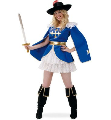 narrenwelt Kostüm Musketier Frau Aramea Damen Kleid mit Gürtel Gr 36 - 46