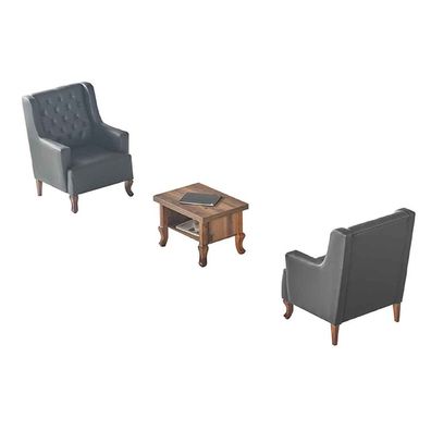 Sitzmöbel Sessel Couchtisch Set Schwarz Braun Chesterfiedl Klassisch