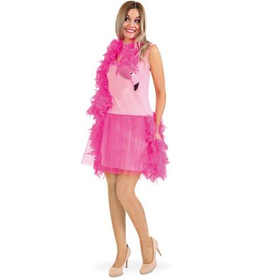 narrenwelt Kostüm Flamingo Kleid+Federboa Damen34-40 Ballett Tänzerin Karneval