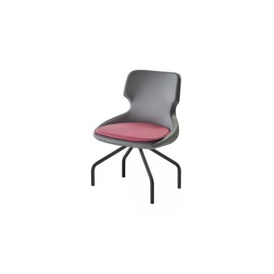 Stuhl Arbeitszimmer Schwarz Bürostuhl Bordeaux Modern Leder Edelstahl