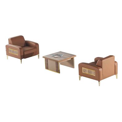 Sessel Rechteckig Couchtisch Set Braun Modern Lehnsessel Quadratisch