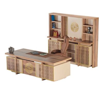 Komplett Arbeitszimmer Set Bürotisch Bürostuhl Bücherregal Sideboard Braun