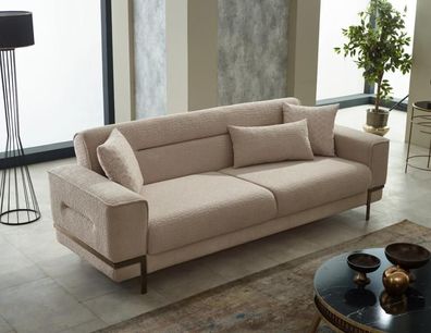 Luxus Couch Dreisitzer Sofa Design Sofas 3-Sitzer Couchen Polster Beige Lounge