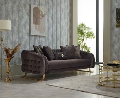 Sofa Moderne Couch Dreisitzer Sofa 3 Sitz Stoffsofa Polstersofa Braun