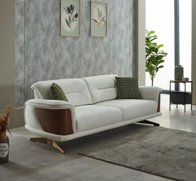 Dreisitzer Couch Weiß Polstersofa Sofa 3 Sitzer Stoffsofa Sofas