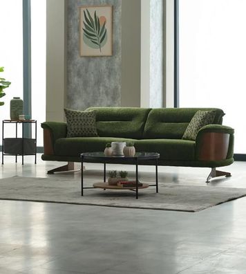 Dreisitzer Sofa 3 Sitzer Stoffsofa Polstersofa Couch Grün Sofas Modern