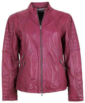 Jilani - Damen Lederjacke Oversize Lammnappa magenta