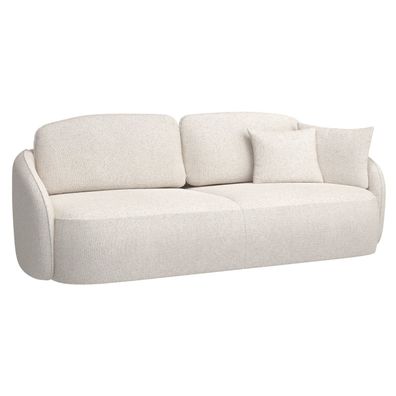 Selsey SAVOY - 3-Sitzer Sofa mit Schlaffunktion und Chenille-Bezug, cremeweiß