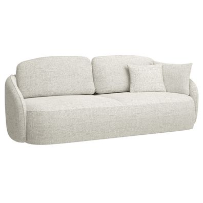 Selsey SAVOY - 3-Sitzer Sofa mit Schlaffunktion und Bettkasten, cremeweiß