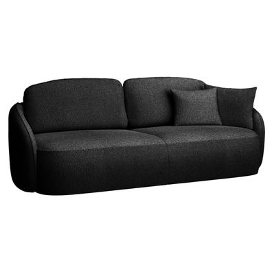 Selsey SAVOY - 3-Sitzer Sofa mit Schlaffunktion und Chenille-Bezug, schwarz