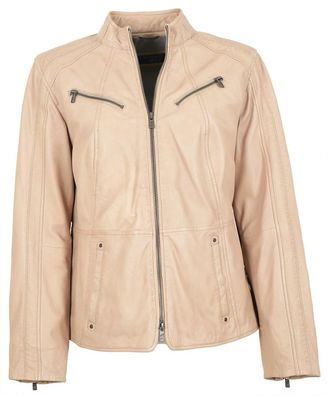 Jilani - Damen Lederjacke Oversize Lammnappa sand