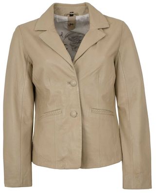 Gipsy by Mauritius - Damen Lederjacke Blazer Lammnappa light beige