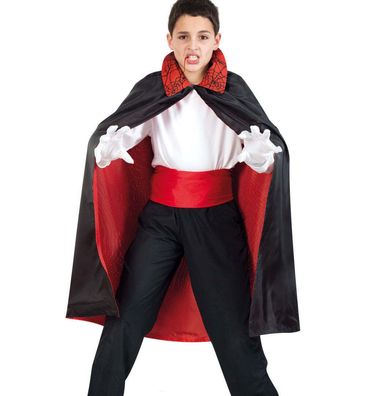 narrenwelt Vampir Umhang mit roter Schärpe Halloween Kinder Kostüm Größe 152/164