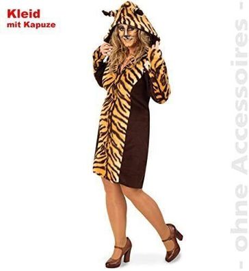 nattenwelt Kostüm Tiger Kleid mit Kapuze, Größe 46