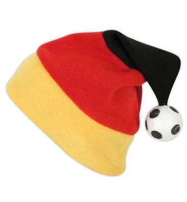 FRIES FAN Mütze Deutschland Schwarz-Rot-Gold mit Fußball Bommel