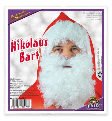 narrenwelt Nikolausbart Nikolaus Bart Vollbart weiß