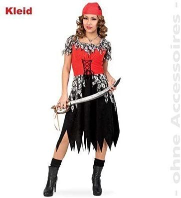 narrenwelt Piraten Kleid Horror Piratin 46 Damen Pirat Fasching Kostüm