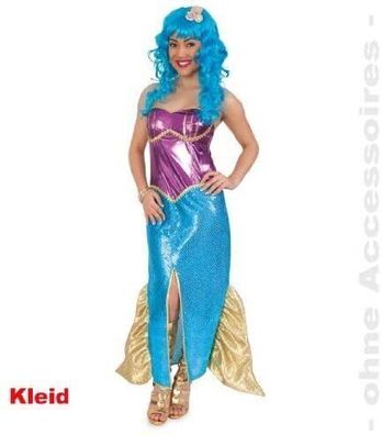 narrenwelt Meerjungfrau Mermaid Nixe 38 Damenkostüm Damen Kleid Gr. 36 - 42