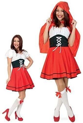 narrenwelt Kostüm Rotkäppchen Dirndl Damen Kleid mit Kapuzencape Gr. 40 Fasching