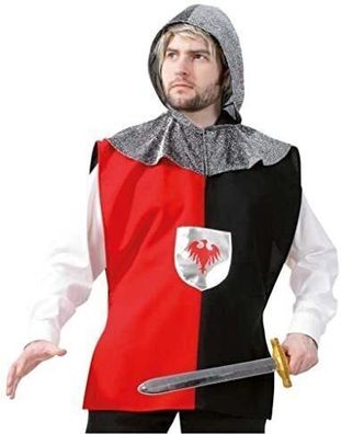 narrenwelt Kostüm Ritter-Überwurf mit Kapuze Gr. XXL Karneval Mottoparty