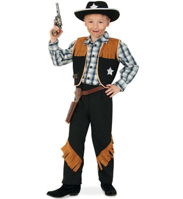 narrenwelt Kostüm Sheriff Cowboy 2tlg. Weste + Hose Gr. 104 - 140