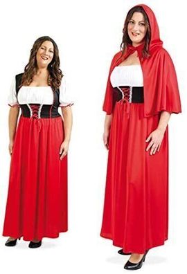 narrenwelt Kostüm Rotkäppchen Kleid mit Kapuzencape Gr. 42