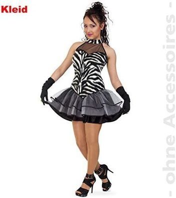 narrenwelt Kostüm Pretty Zebra Damen Kleid Größe 36
