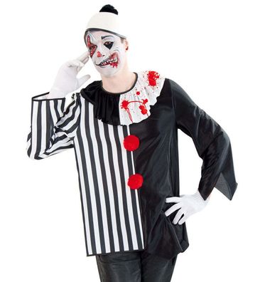 narrenwelt Kostüm Horrorclown Oberteil Halloween Horror Clown Unisex 1tlg