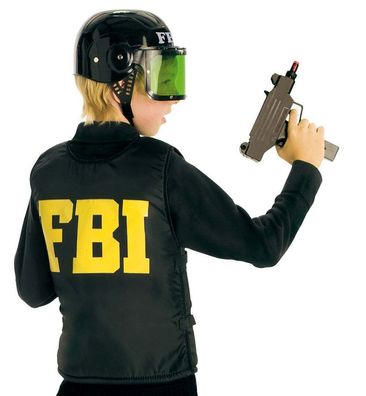narrenwelt Kostüm FBI Weste Schutzweste Kinder schwarz Gr. 52 Fasching Karneval