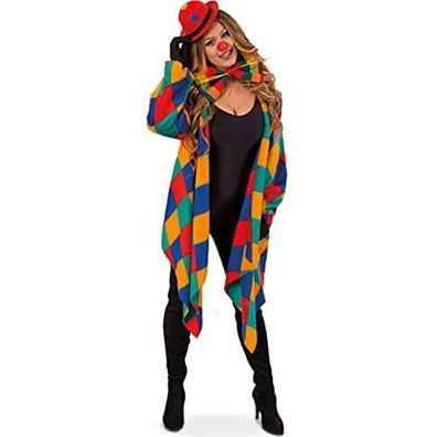 narrenwelt Kostüm Clown Harlekin Kostüm Karojacke Narr Einheitsgröße Unisex