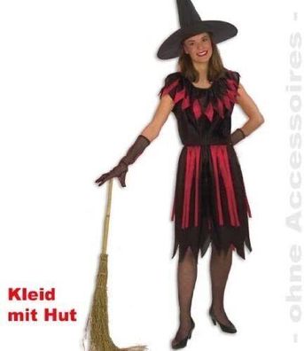 narrenwelt Hexe Walpurga GR 40 Halloween Damen Hexenkostüm Hexenkleid 1tlg