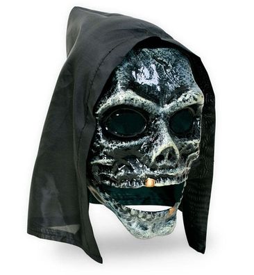 narrenwelt Horror-Maske mit Haube Halloween Kostüm Accessoire