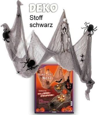 narrenwelt Dekostoff Deko Stoff Dekonetz schwarz Horror Halloween ca.75 x 240 cm