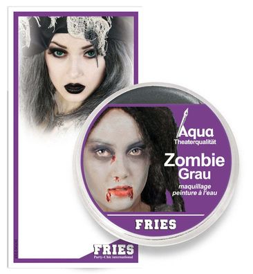 narrenwelt Aqua Schminke Zombie Zombiegrau SB Halloween Grusel Monster 15 gr