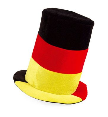 FRIES Fan Hut Zylinder Fan Deutschland Hut Schwarz-Rot-Gold Gr. 58 cm