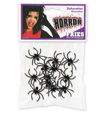 narrenwelt Deko Spinnen 12 STK Halloween Kostüm Accessoires Dekoration