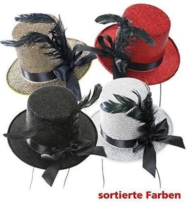 Fasching 38529 Mini-Zylinder sortiert Hut glitzer NEU/OVP