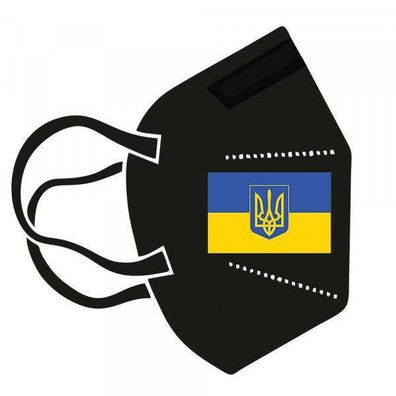 FFP2 Gesichtsmaske mit Ukraine-Flagge Mundschutz Gesichtsmaske mit Motiv schwarz