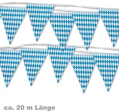 narrenwelt Wimpel Girlande Wimpelgirlande Bayern Karos Rauten Länge ca. 20 Meter
